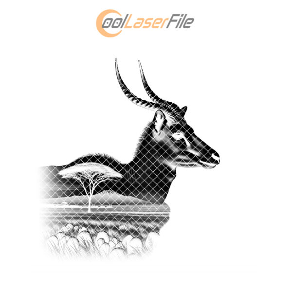 Antelope Slate Coaster Engraving File, Wild Animal Laser
