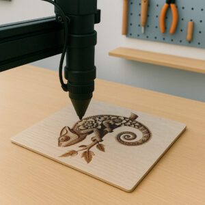 Chameleon Branch 3D Illusion Laser Engraving Design, Unique