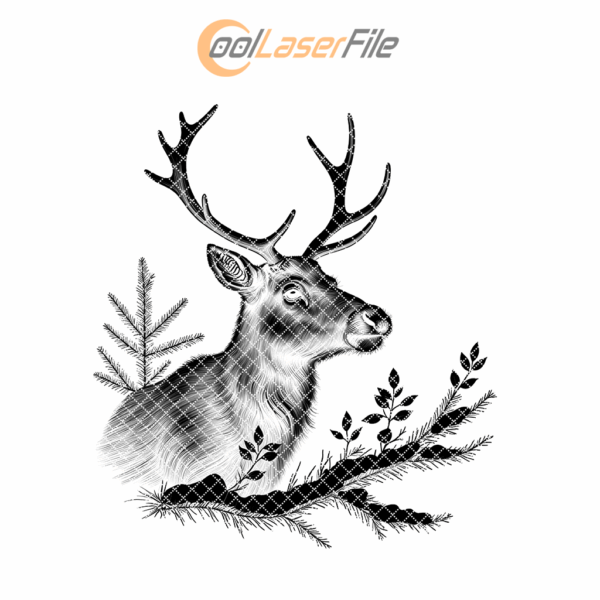 Deer Antlers Slate Coaster Design, Nature PNG Download