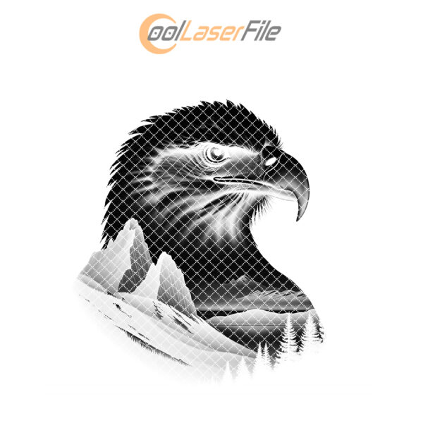 Eagle Head Engraving File, Regal Portrait Design PNG