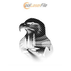 Eagle Head Forest Slate Coaster Engraving Design, Rustic