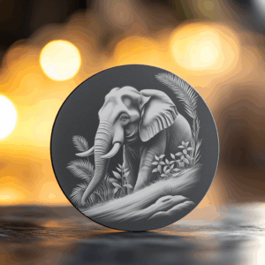 Elephant Jungle Slate Coaster Engraving File, Home Decor,