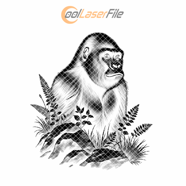 Gorilla Rock Slate Coaster Design, Laser Engraved Style,
