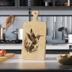 Laser Engraved Charcuterie Board Design File, Hummingbird 3D