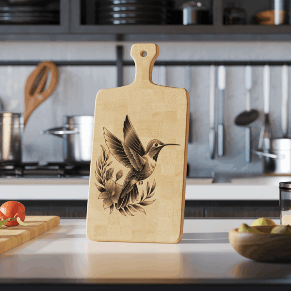 Laser Engraved Charcuterie Board Design File, Hummingbird 3D