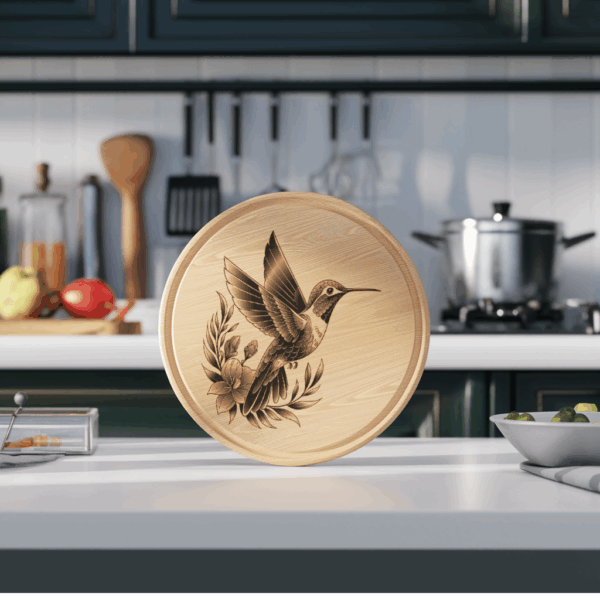 Laser Engraved Charcuterie Board Design File, Hummingbird 3D