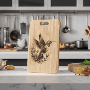 Laser Engraved Charcuterie Board Design File, Hummingbird 3D