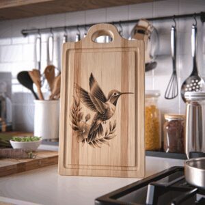 Laser Engraved Charcuterie Board Design File, Hummingbird 3D