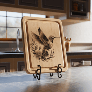 Laser Engraved Charcuterie Board Design File, Hummingbird 3D