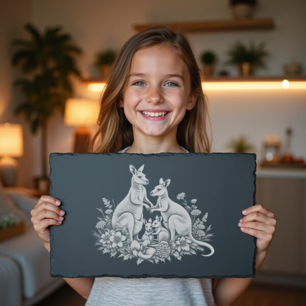 Laser Engraving File for Slate Cheese Board, Kangaroo