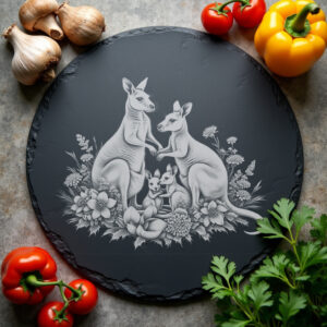 Laser Engraving File for Slate Cheese Board, Kangaroo