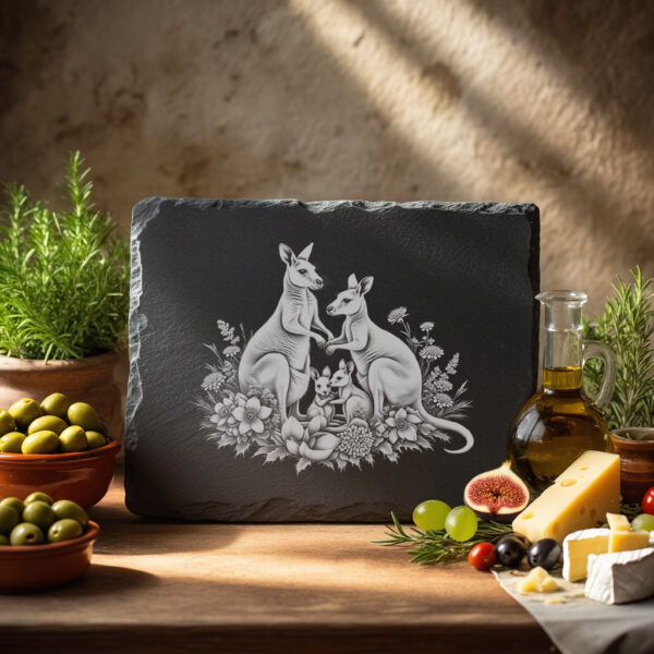 Laser Engraving File for Slate Cheese Board, Kangaroo