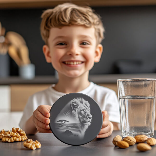Lion Laser Engraving File for Slate Coaster, Wild