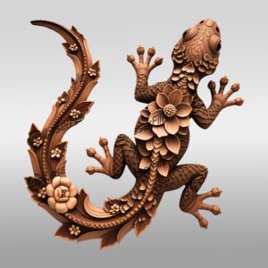 Lizard 3D Illusion Laser Engraving Art File, Unique