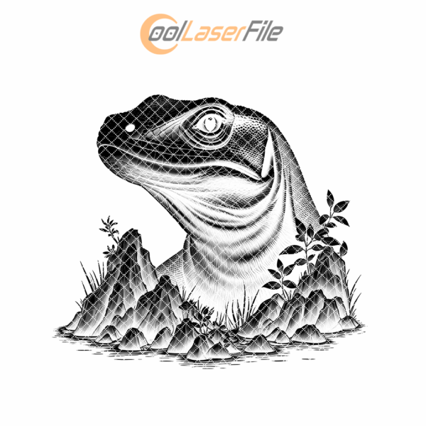Lizard on Rock Slate Coaster Engraving Design, DIY