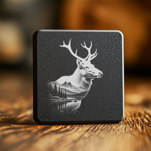 Majestic Elk Slate Coaster Design, Wild Animal Art