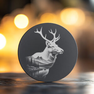 Majestic Elk Slate Coaster Design, Wild Animal Art