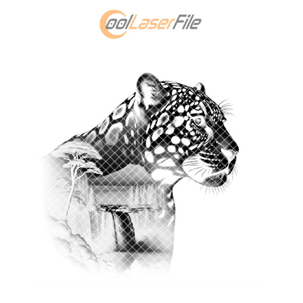 Majestic Jaguar Slate Coaster Engraving File, Wild Animal