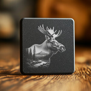 Majestic Moose Slate Coaster Engraving File, Wild Animal