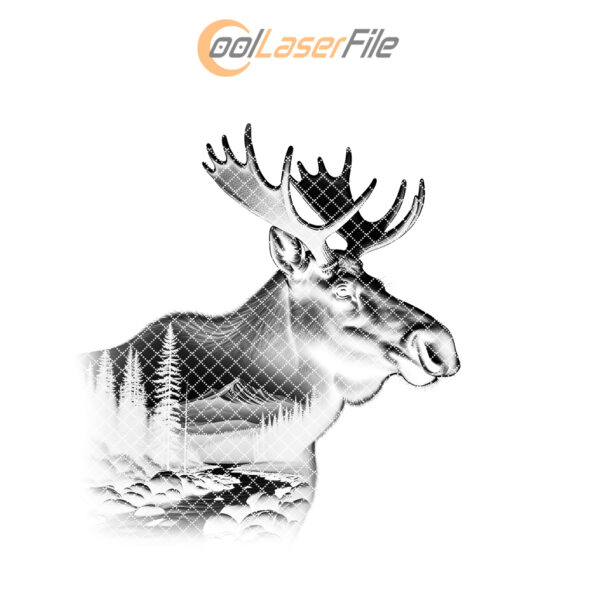 Majestic Moose Slate Coaster Engraving File, Wild Animal