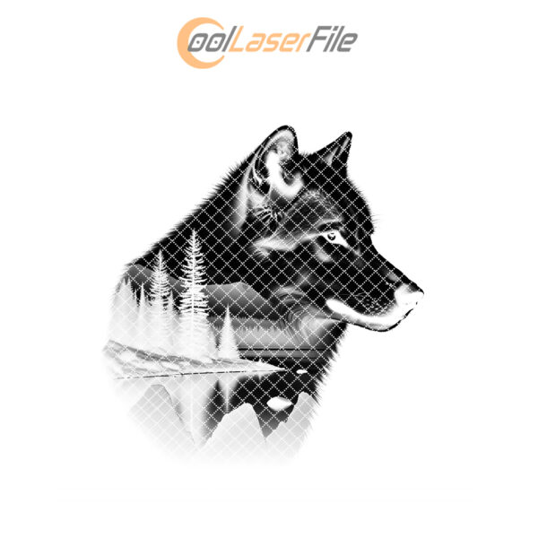 Majestic Wolf Slate Coaster Engraving File, PNG Download