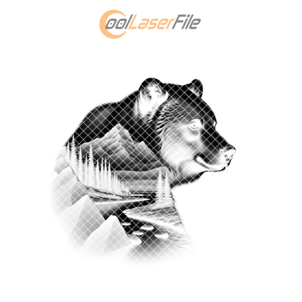 Mighty Bear PNG for Slate Coaster Engraving, Wild