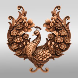 Peacock 3D Illusion Laser Engraving File for Crafts,