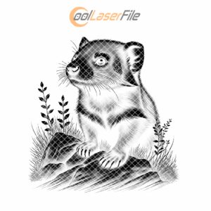Possum Slate Coaster Art, Laser Engraved Wildlife PNG,