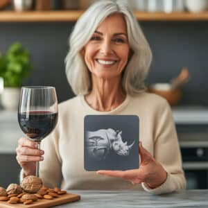 Rhino Double Exposure Laser Engraving File, Slate Coaster