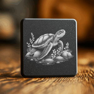 Sea Turtle Slate Coaster Design, Ocean Decor PNG,