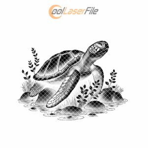 Sea Turtle Slate Coaster Design, Ocean Decor PNG,