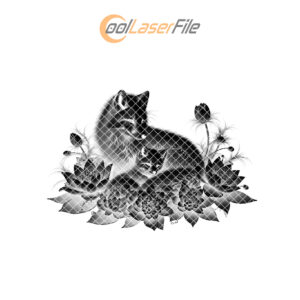 Slate Cheese Board Engraving, Arctic Fox Family Design,