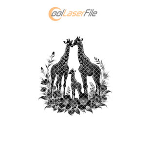 Slate Cheese Board Engraving File, Giraffe Family Protea
