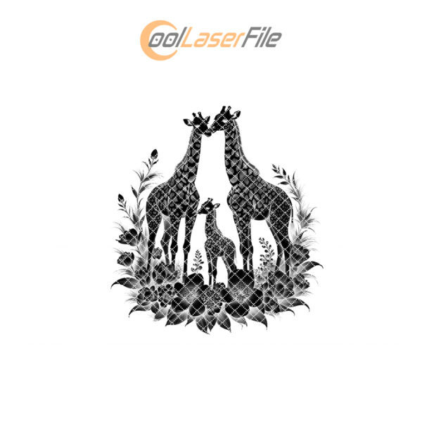 Slate Cheese Board Engraving File, Giraffe Family Protea