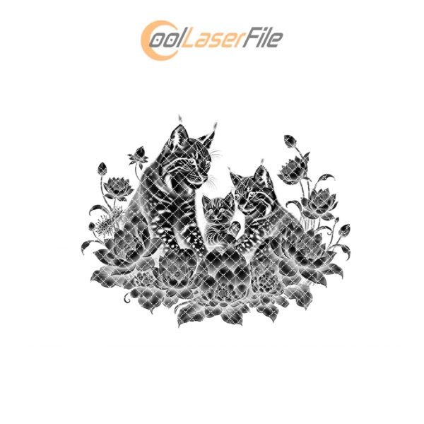 Slate Cheese Board Engraving File, Lynx Family Anemone
