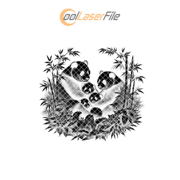 Slate Cheese Board Engraving, Red Panda Family Bamboo,