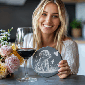 Slate Coaster Engraving File, 3D Dog Puppy Design,