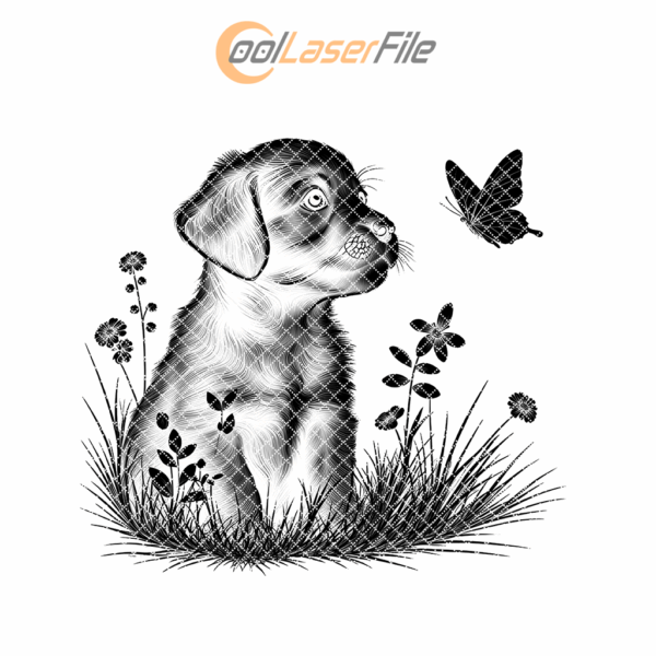 Slate Coaster Engraving File, 3D Dog Puppy Design,
