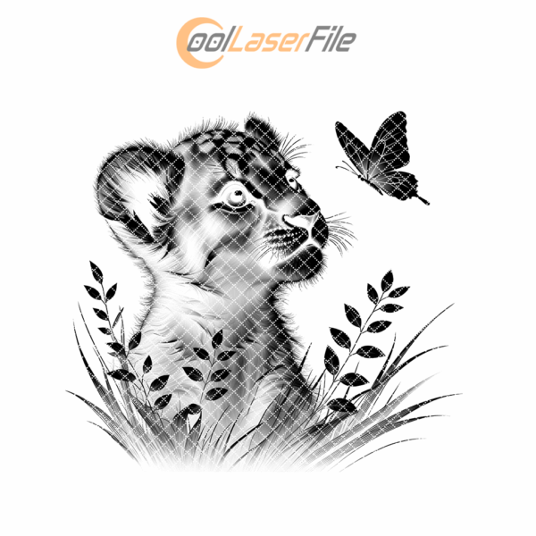 Slate Coaster Engraving File, 3D Illusion Tiger, PNG