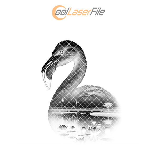 Slate Coaster Engraving File, Graceful Flamingo PNG, Wild