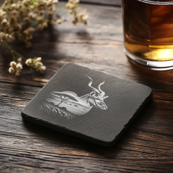 Slate Coaster Engraving File, Noble Antelope Wild Animal