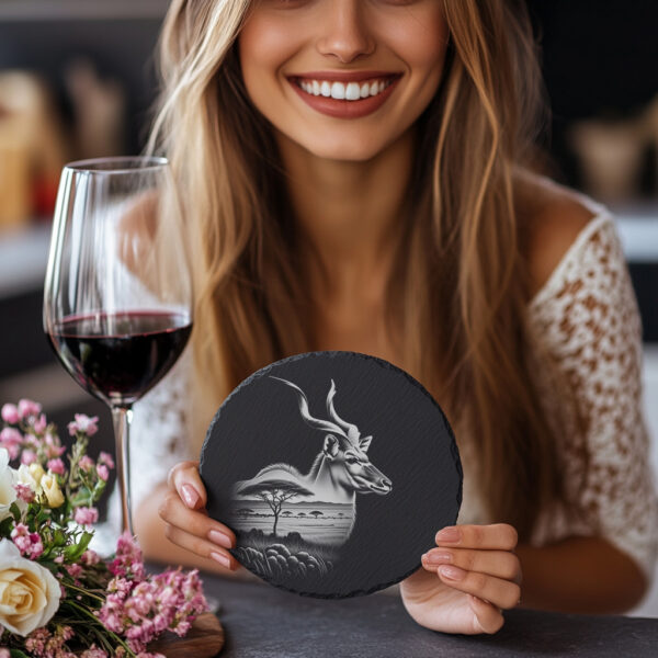 Slate Coaster Engraving File, Noble Antelope Wild Animal