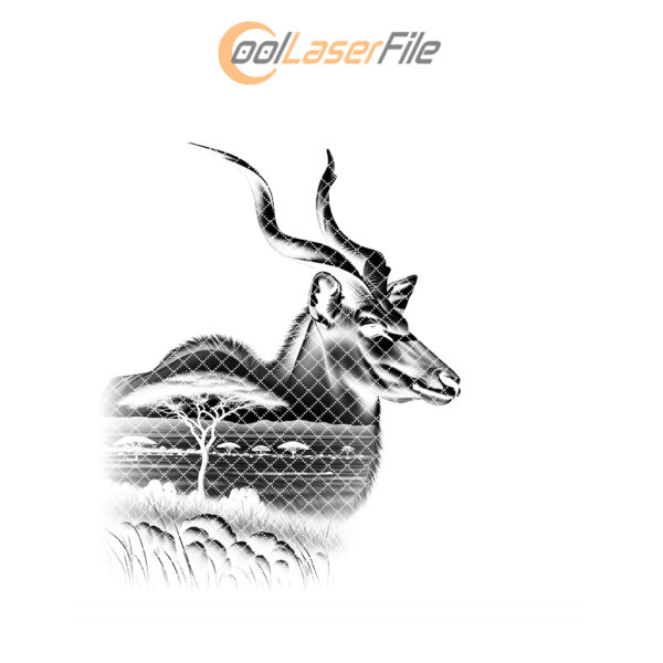 Slate Coaster Engraving File, Noble Antelope Wild Animal
