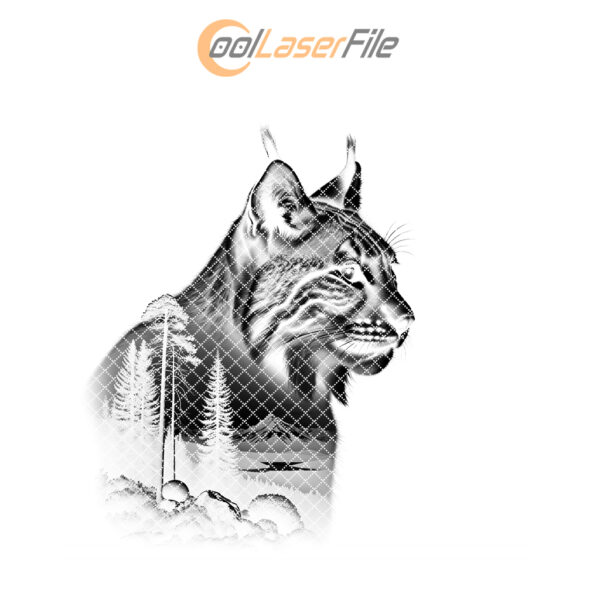 Slate Coaster Engraving File, Regal Lynx Animal Art,