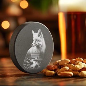 Slate Coaster Engraving File, Solitary Fox Wild Animal