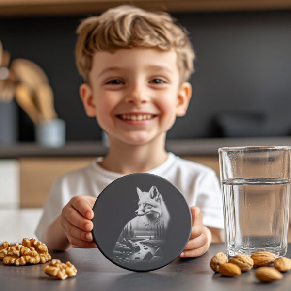 Slate Coaster Engraving File, Solitary Fox Wild Animal