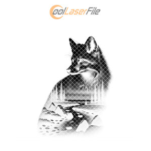 Slate Coaster Engraving File, Solitary Fox Wild Animal
