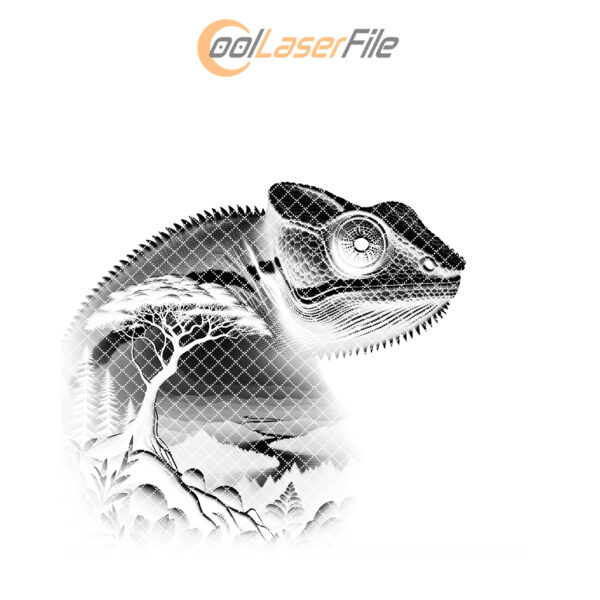 Slate Coaster Laser Engraving, Chameleon Wild Animal Art,