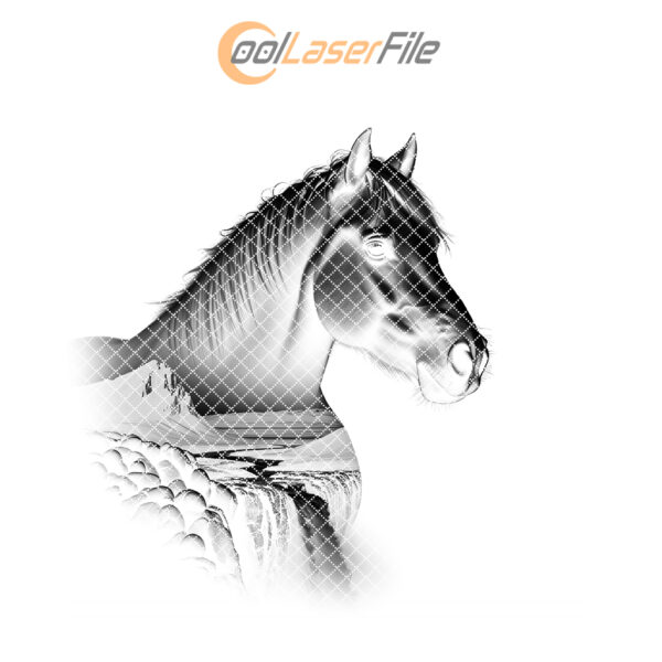 Stallion Slate Coaster Engraving File, Wild Horse Art
