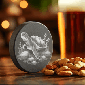 Turtle Slate Coaster Laser Engraving Template, Water Theme